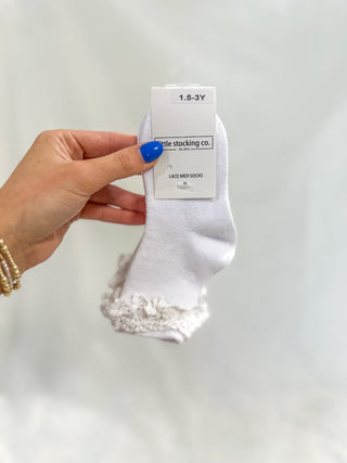White Lace Midi Sock 3 Pack