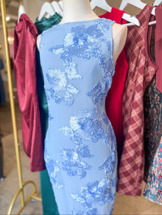 The Something Blue 3D Floral Midi Dress