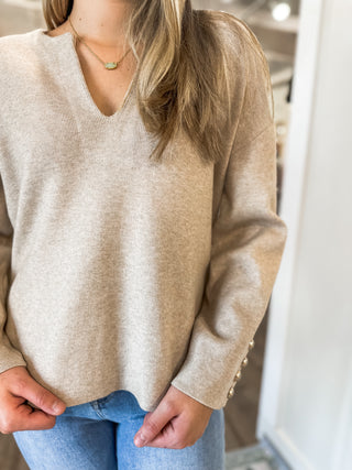 Oatmeal Chic & Elegant Sweater