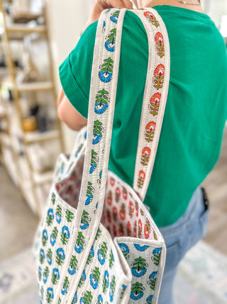 Aster Floral Patterned Tote Bag