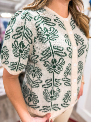 Kelly Green Short Sleeve Look This Way Cardigan