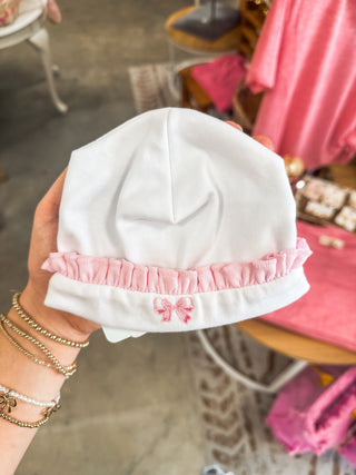 Sweet Pink Bow Embroidered Hat