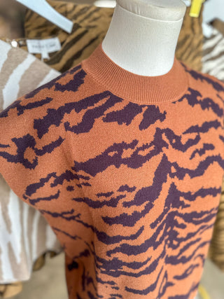 Camel Fierce & Fabulous Tiger Stripe Sweater