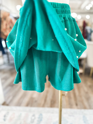 Green Holiday Pearl Charm SKORT