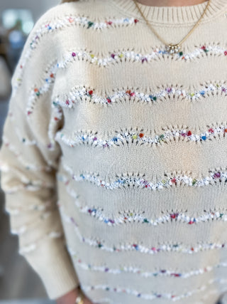 Oatmeal Confetti Cloud Long Sleeve Sweater