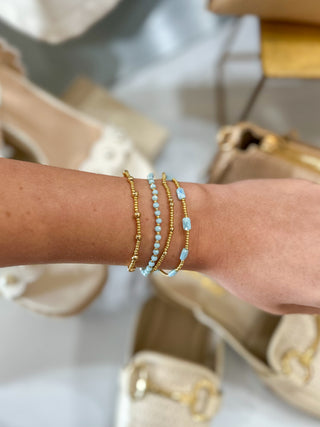 Jolie Light Blue Beaded Bracelet Set