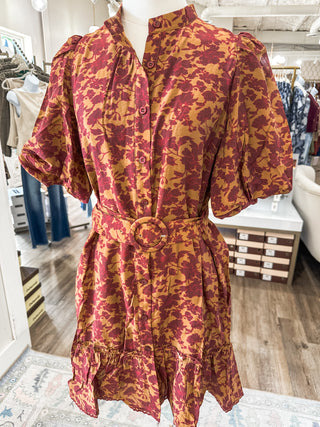 Brown Falling For You Mini Dress