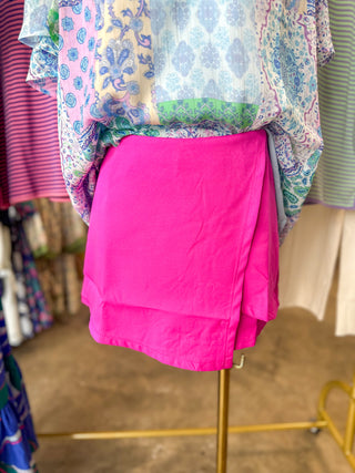 Magenta Tailored Mini Skort