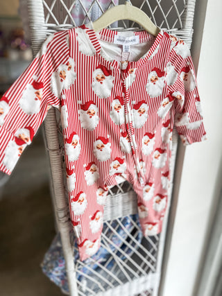 Red Baby Vintage Santa Zippie Pajama