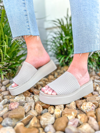 Nude Stretch Fabric Summer Casual Slides