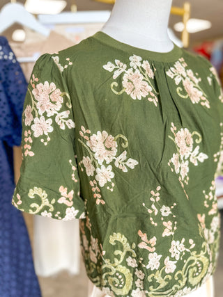 Olive Garden Tapestry Embroidered Top