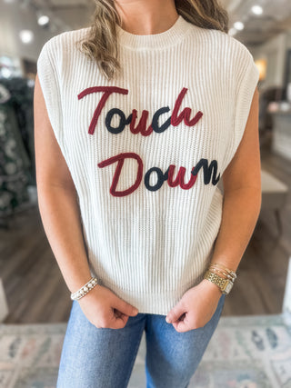 Touchdown Red & Black Sweater Top
