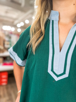 Hunter Green & Blue Prescott Mini Dress