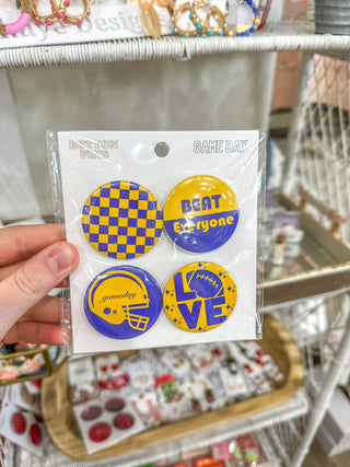 Purple & Gold Gameday Pins