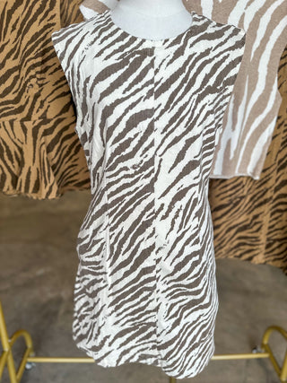 Ecru Wild Elegance Mini Dress