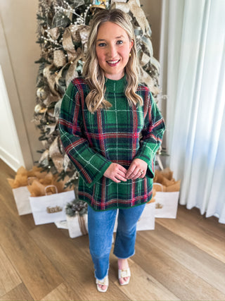 Green Merry Market Plaid Sweater
