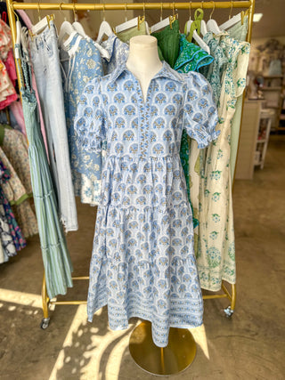 Blue Molly Sunshower Flora Midi Dress