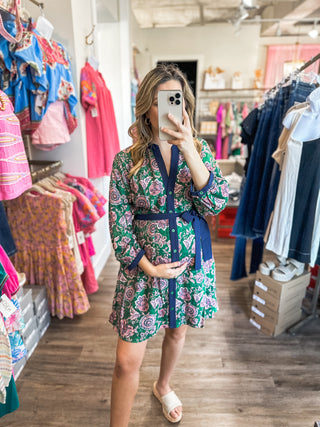 Paisley Grove Button Down & Belted Mini Dress