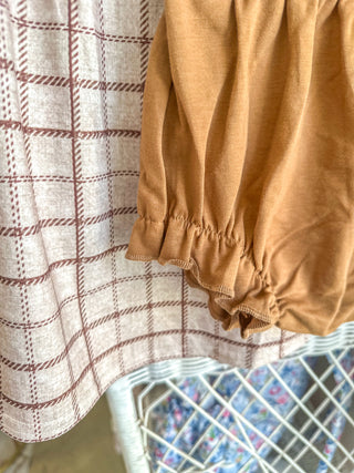 Brown Plaid Bloomer Set