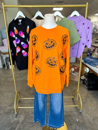 Orange Pumpkin Glow Sweatshirt