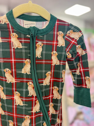 Country Christmas Retrievers 2-Way Zip Footie
