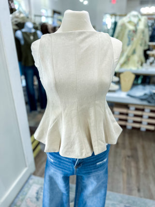 Cream Sleek & Chic Sleeveless Top