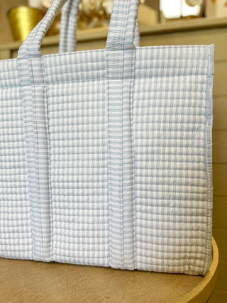TRVL Pimlico Stripe Blue Quilted Go Go Tote