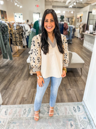 Ecru Sunset Stitch Blouse