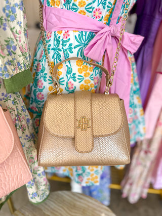Woven Gold Tucker Handbag | Caroline Hill