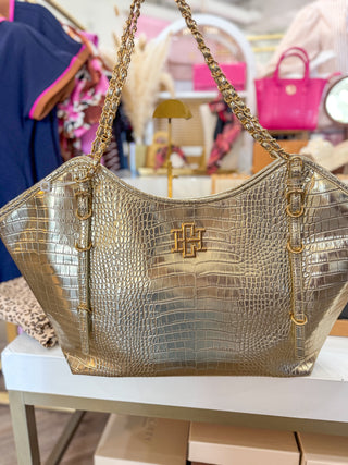 Gold EC Harlow Tote | Caroline Hill
