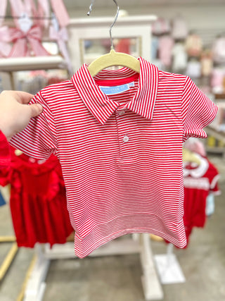 Red Stripe Henry Gameday Polo