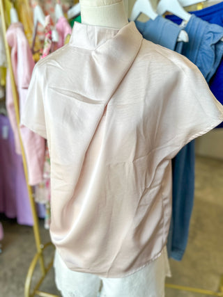 Champagne Timeless Touch Satin Top