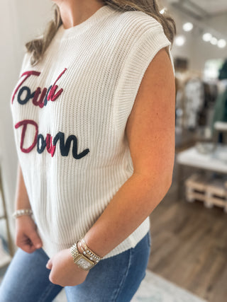 Touchdown Red & Black Sweater Top