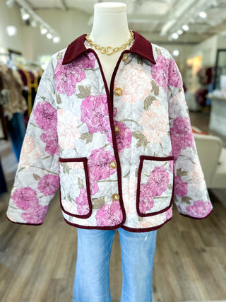 The Mauve Morning Hydrangea Quilted Jacket