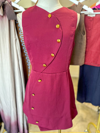 Red Mahogany All Buttoned Up Mini Dress