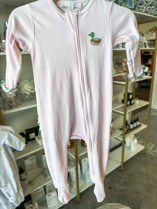 Pink Mini Mallard Ruffle Footie