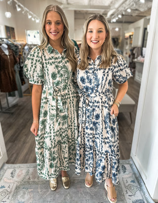The Basil Petal Pressed Midi Dress