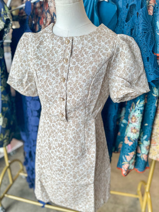 Darling Pearl Floral Jacquard Mini Dress