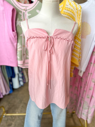 Pink Delicate Detail Tank Top Blouse