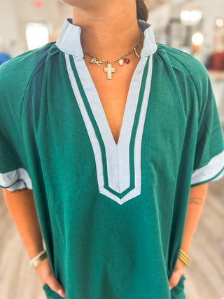 Hunter Green & Blue Prescott Mini Dress