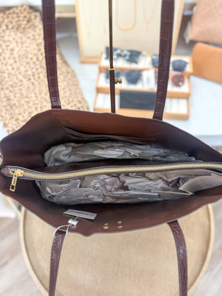 Chocolate EC Heath Tote Bag | Caroline Hill