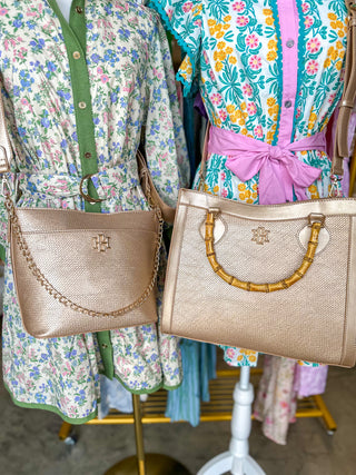 Woven Gold Palmer Tote | Caroline Hill