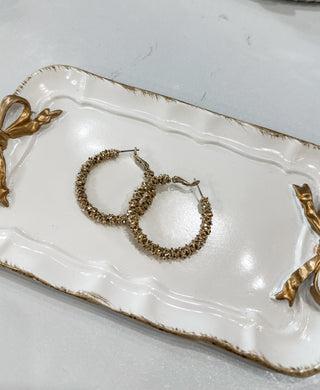 Gold Sparkled Hoops
