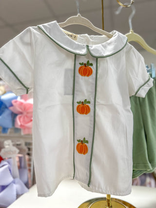 Thanksgiving & Halloween Pumpkin Applique Boys Set