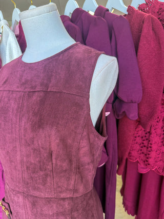 Merlot Saddle & Suede Mini Dress