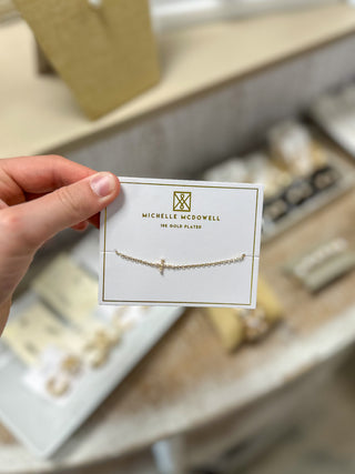 Juniper Luxe Gold & Pearl Cross Bracelet