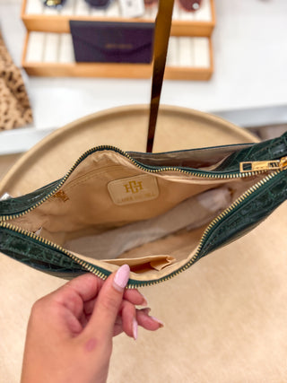 Hunter Green Mallory Crossbody W/ Tassel | Caroline Hill