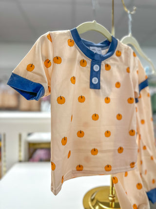 Khaki Pumpkin Print PJ Set