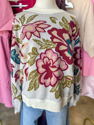 The Juliette Floral Knit Sweater