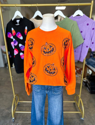 Orange Pumpkin Glow Sweatshirt